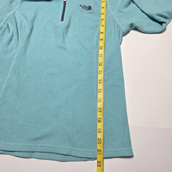 North Face Pullover Women's Size Small Teal Blue Fleece Quarter Zip Sweater - Picture 6 of 7